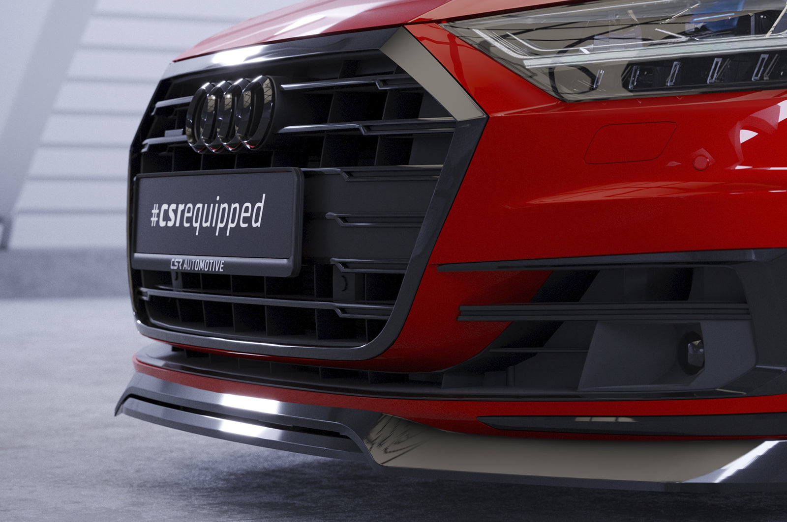 CSR Frontspoiler | Cup-Spoilerlippe mit ABE für Audi A8 (D5) CSL706-C Carbon Look Hochglanz (keine Lackierung erforderlich)