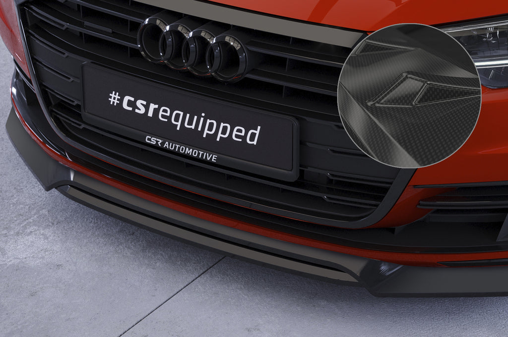 CSR Frontspoiler | Cup-Spoilerlippe mit ABE für Audi A8 (D5) CSL706-C Carbon Look Hochglanz (keine Lackierung erforderlich)