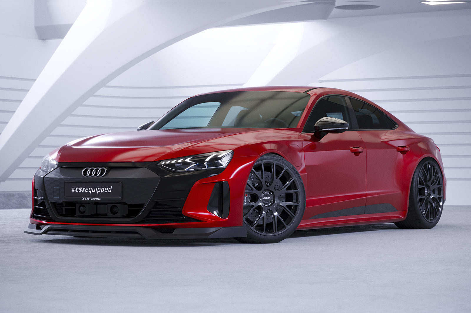 CSR Frontspoiler | Cup-Spoilerlippe mit ABE für Audi e-tron GT CSL707-G Glossy schwarz Hochglanz (keine Lackierung erforderlich)