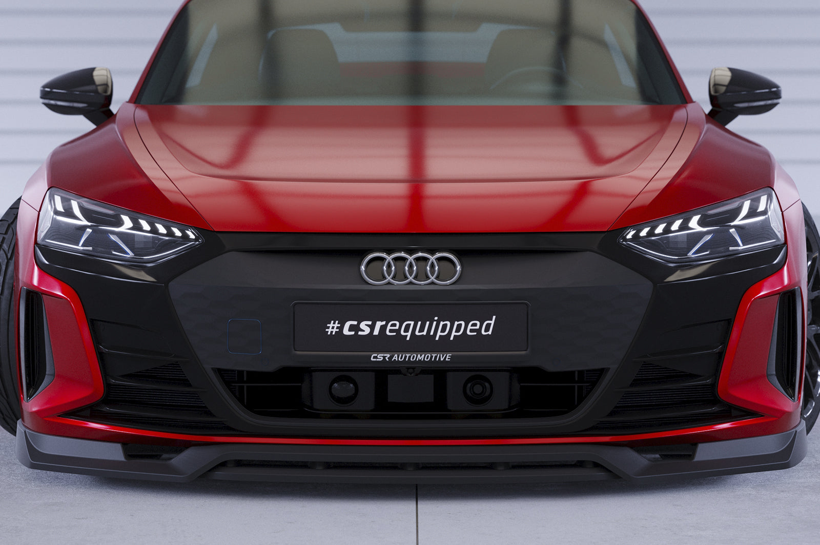 CSR Frontspoiler | Cup-Spoilerlippe mit ABE für Audi e-tron GT CSL707-G Glossy schwarz Hochglanz (keine Lackierung erforderlich)