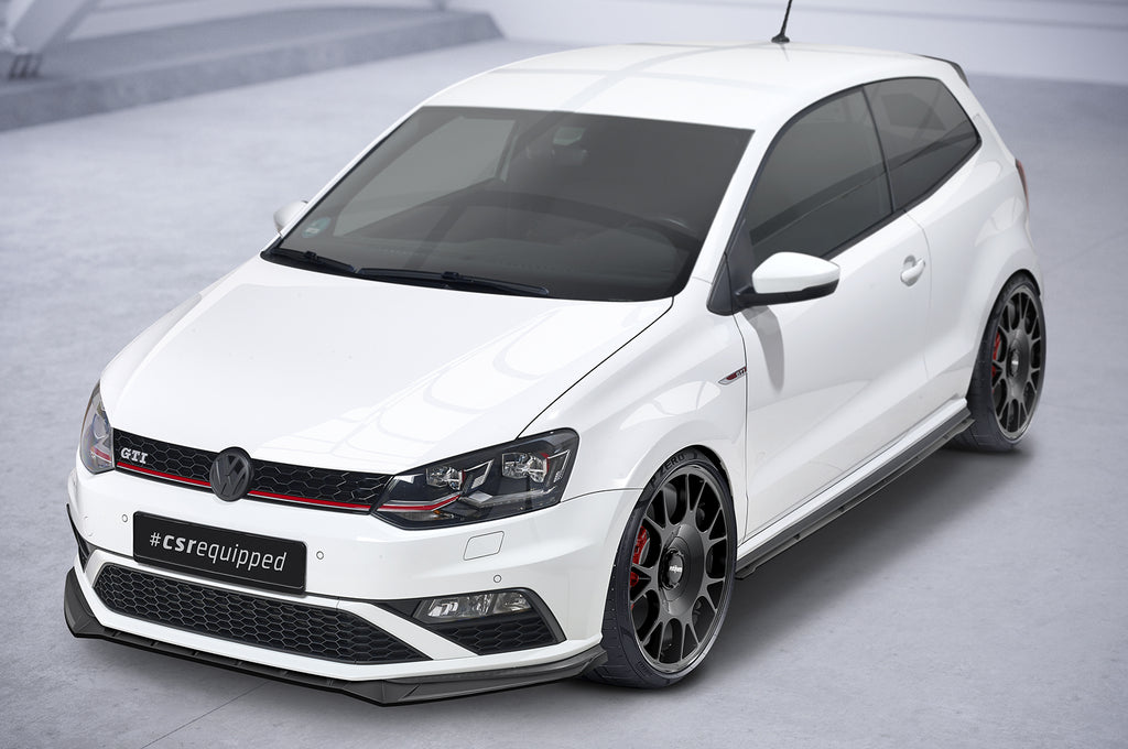 CSR Frontspoiler | Cup-Spoilerlippe mit ABE für VW Polo 5 (Typ 6C) GTI CSL709-G Glossy schwarz Hochglanz (keine Lackierung erforderlich)