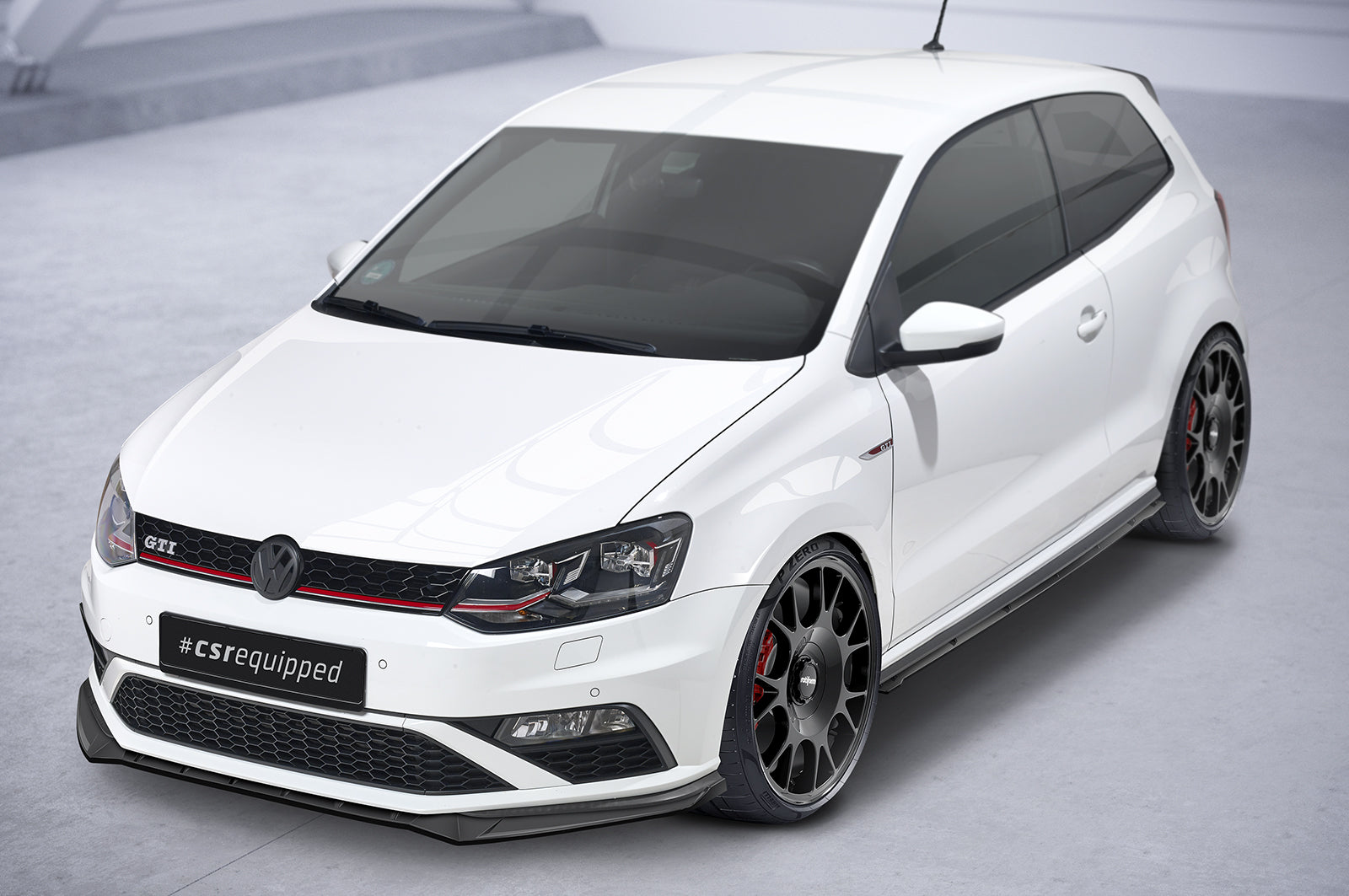 CSR Frontspoiler | Cup-Spoilerlippe mit ABE für VW Polo 5 (Typ 6C) GTI CSL709-G Glossy schwarz Hochglanz (keine Lackierung erforderlich)