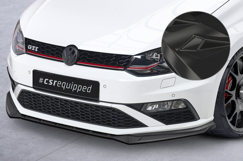 CSR Frontspoiler | Cup-Spoilerlippe mit ABE für VW Polo 5 (Typ 6C) GTI CSL709-G Glossy schwarz Hochglanz (keine Lackierung erforderlich)