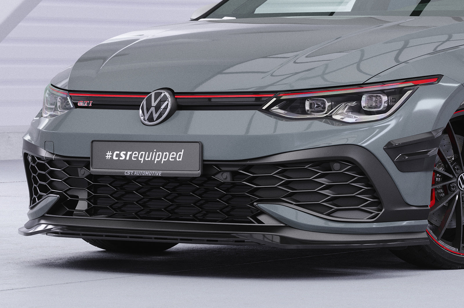 CSR Frontspoiler | Cup-Spoilerlippe mit ABE für VW Golf 8 (Typ CD) GTI Clubsport CSL711-L Unlackiert roh (Lackierung erforderlich)