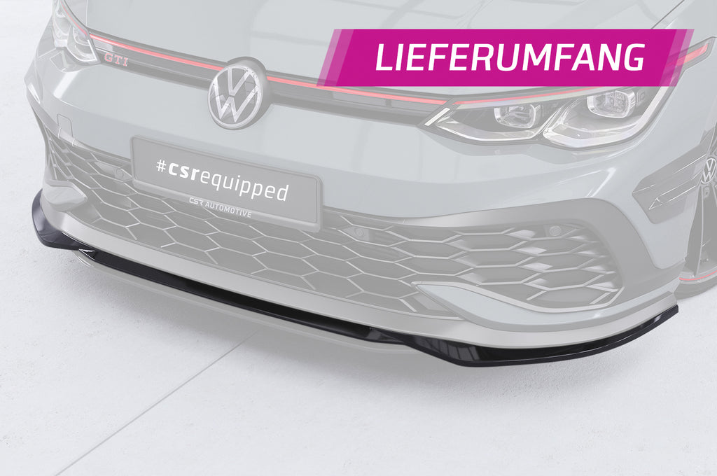 CSR Frontspoiler | Cup-Spoilerlippe mit ABE für VW Golf 8 (Typ CD) GTI Clubsport CSL711-L Unlackiert roh (Lackierung erforderlich)
