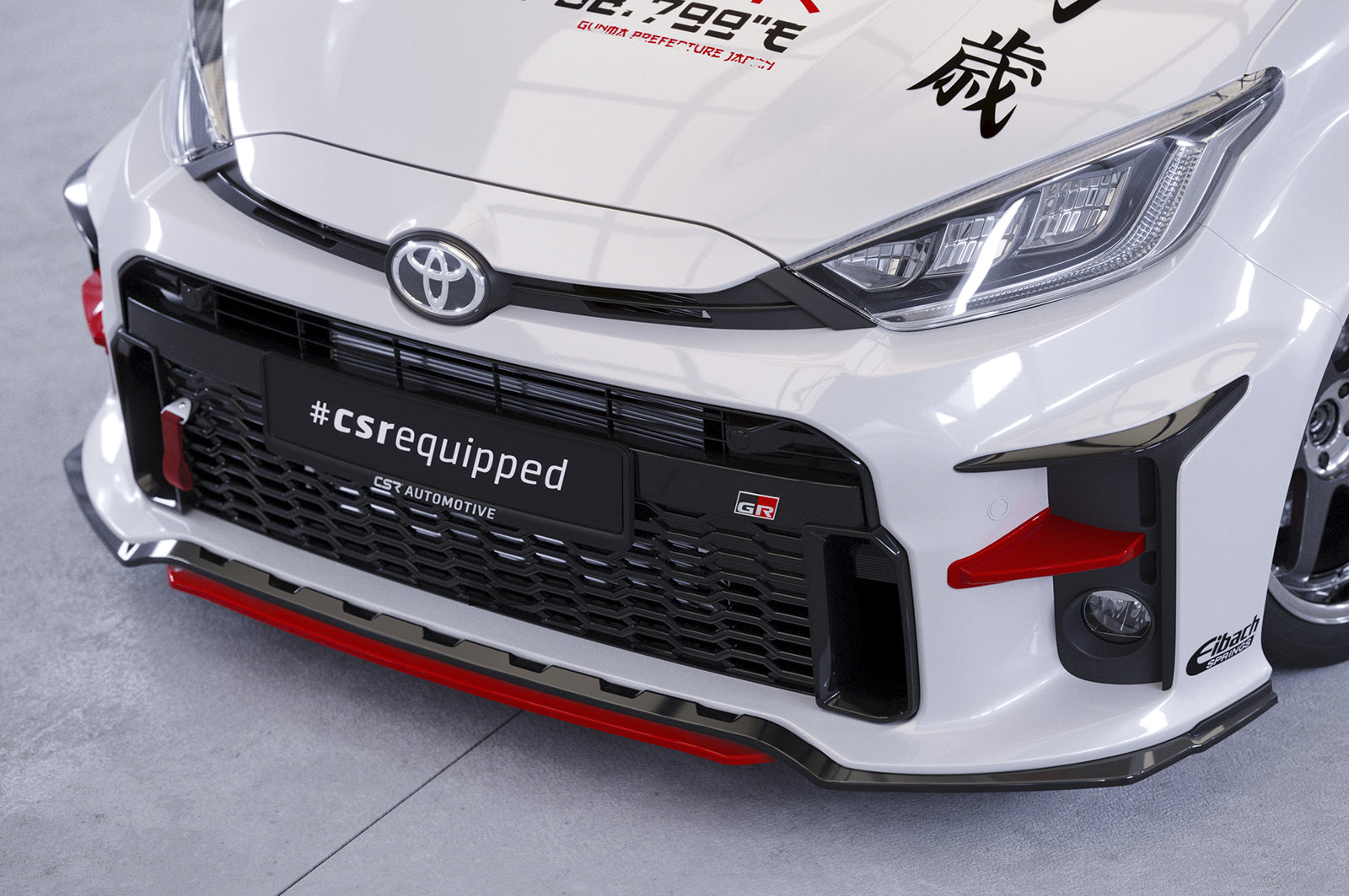 CSR Frontspoiler | Cup-Spoilerlippe mit ABE für Toyota GR Yaris (XP21) CSL713-G Glossy schwarz Hochglanz (keine Lackierung erforderlich)