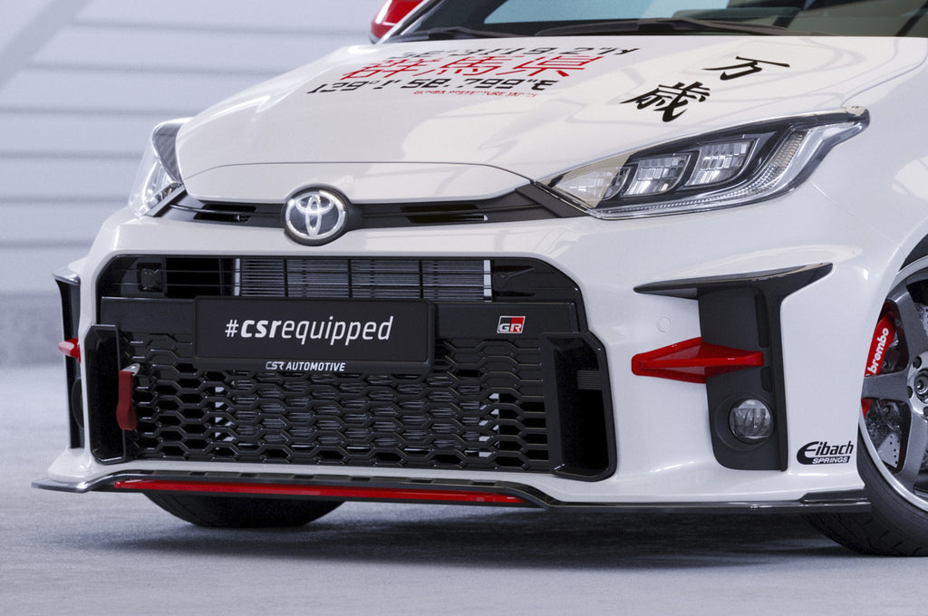 CSR Frontspoiler | Cup-Spoilerlippe mit ABE für Toyota GR Yaris (XP21) CSL713-G Glossy schwarz Hochglanz (keine Lackierung erforderlich)