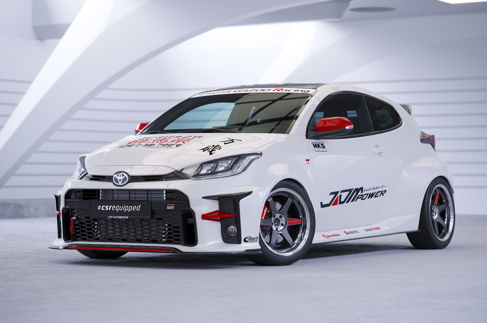 CSR Frontspoiler | Cup-Spoilerlippe mit ABE für Toyota GR Yaris (XP21) CSL713-G Glossy schwarz Hochglanz (keine Lackierung erforderlich)