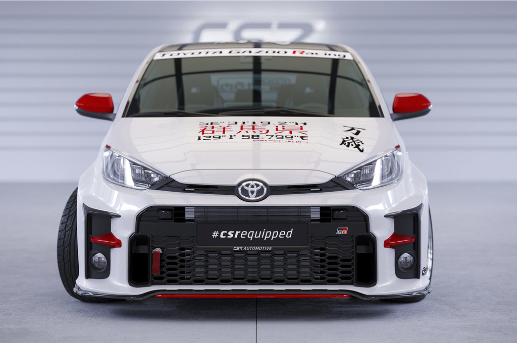 CSR Frontspoiler | Cup-Spoilerlippe mit ABE für Toyota GR Yaris (XP21) CSL713-G Glossy schwarz Hochglanz (keine Lackierung erforderlich)