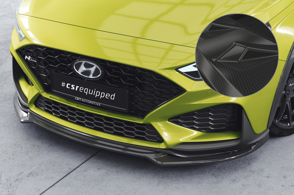 CSR Frontspoiler | Cup-Spoilerlippe mit ABE für Hyundai I30 (PD) N / N-Line CSL714-C Carbon Look Hochglanz (keine Lackierung erforderlich)