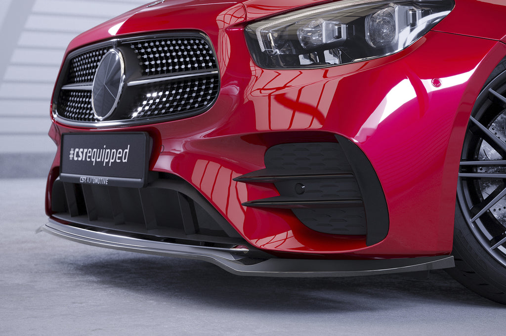 CSR Frontspoiler | Cup-Spoilerlippe mit ABE für Mercedes-Benz E-Klasse (A238/C238) AMG-Line CSL715-C Carbon Look Hochglanz (keine Lackierung erforderlich)