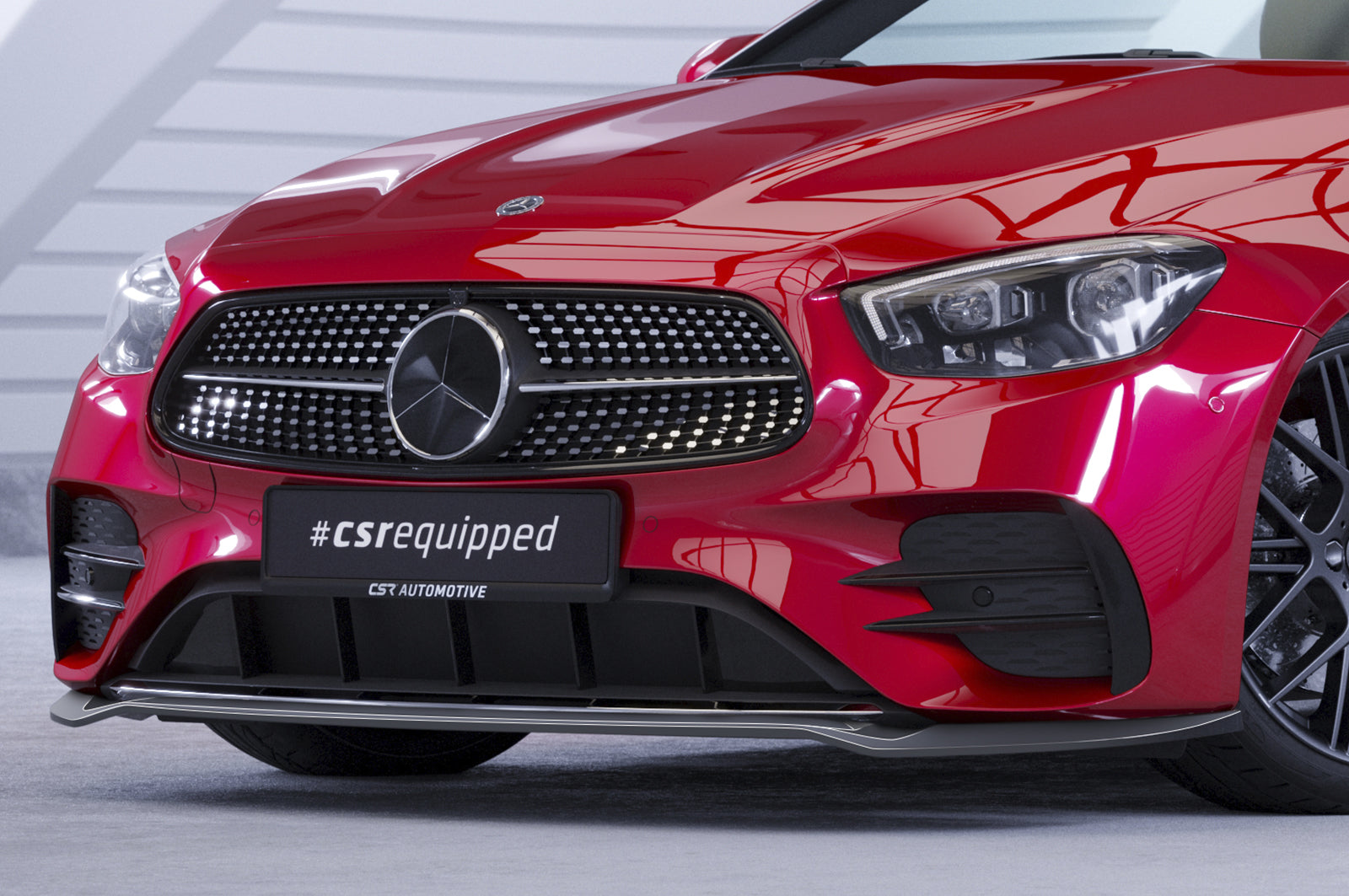 CSR Frontspoiler | Cup-Spoilerlippe mit ABE für Mercedes-Benz E-Klasse (A238/C238) AMG-Line CSL715-S Strukturiert schwarz matt (keine Lackierung erforderlich)