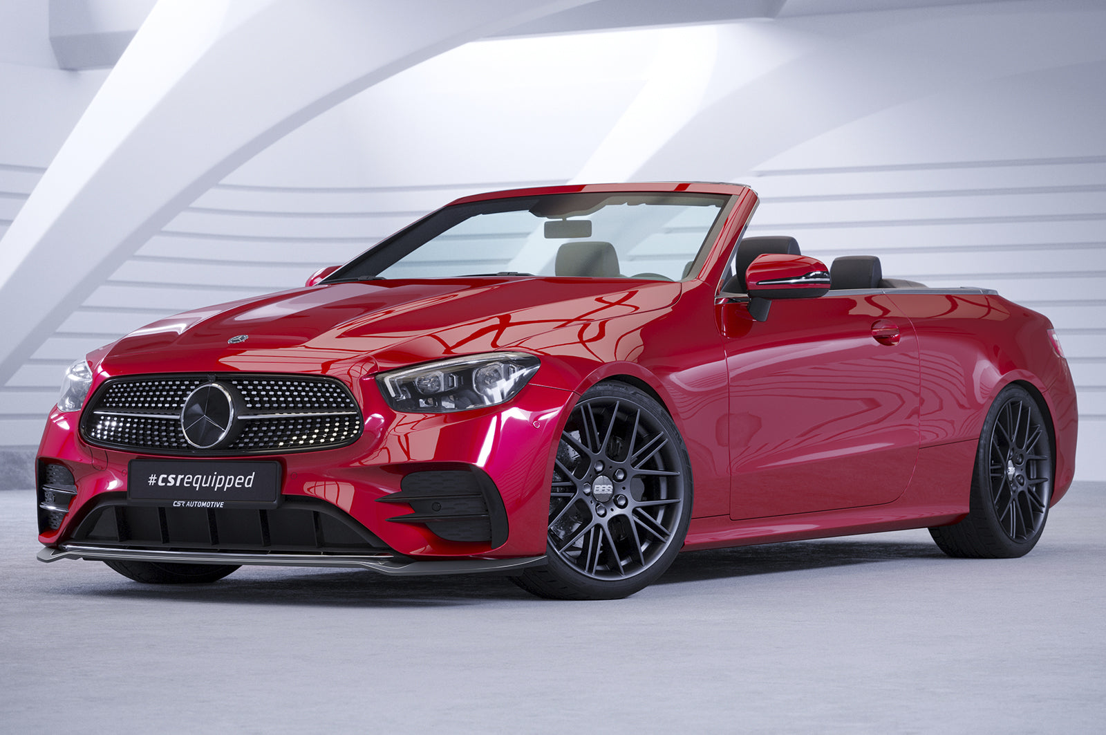 CSR Frontspoiler | Cup-Spoilerlippe mit ABE für Mercedes-Benz E-Klasse (A238/C238) AMG-Line CSL715-C Carbon Look Hochglanz (keine Lackierung erforderlich)