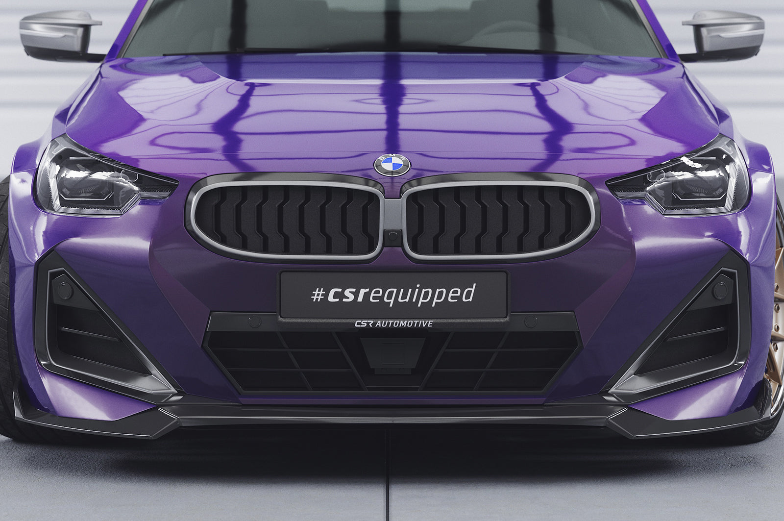 CSR Frontspoiler | Cup-Spoilerlippe mit ABE für BMW 2er G42 M-Paket/M240i CSL716-G Glossy schwarz Hochglanz (keine Lackierung erforderlich)