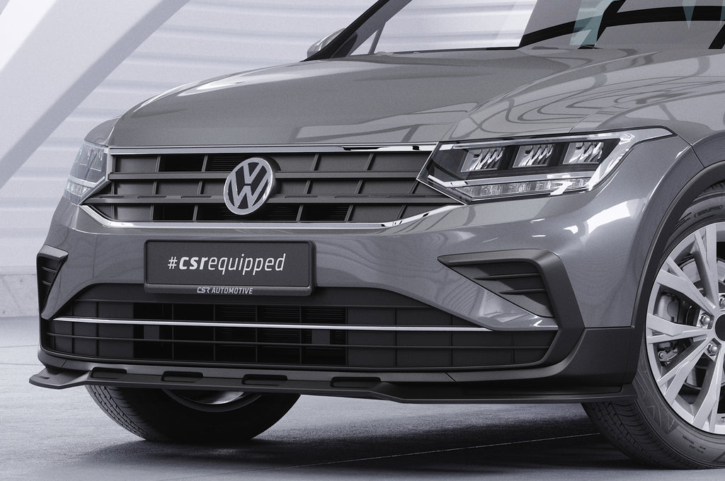 CSR Frontspoiler | Cup-Spoilerlippe mit ABE für VW Tiguan 2 (Typ AD) CSL717-C Carbon Look Hochglanz (keine Lackierung erforderlich)