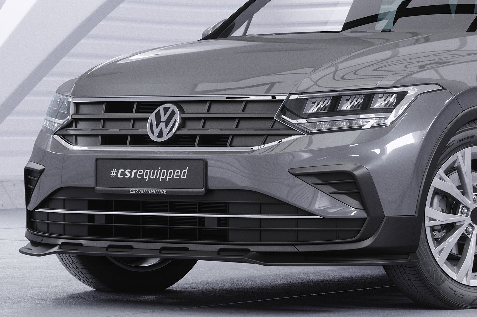 CSR Frontspoiler | Cup-Spoilerlippe mit ABE für VW Tiguan 2 (Typ AD) CSL717-S Strukturiert schwarz matt (keine Lackierung erforderlich)