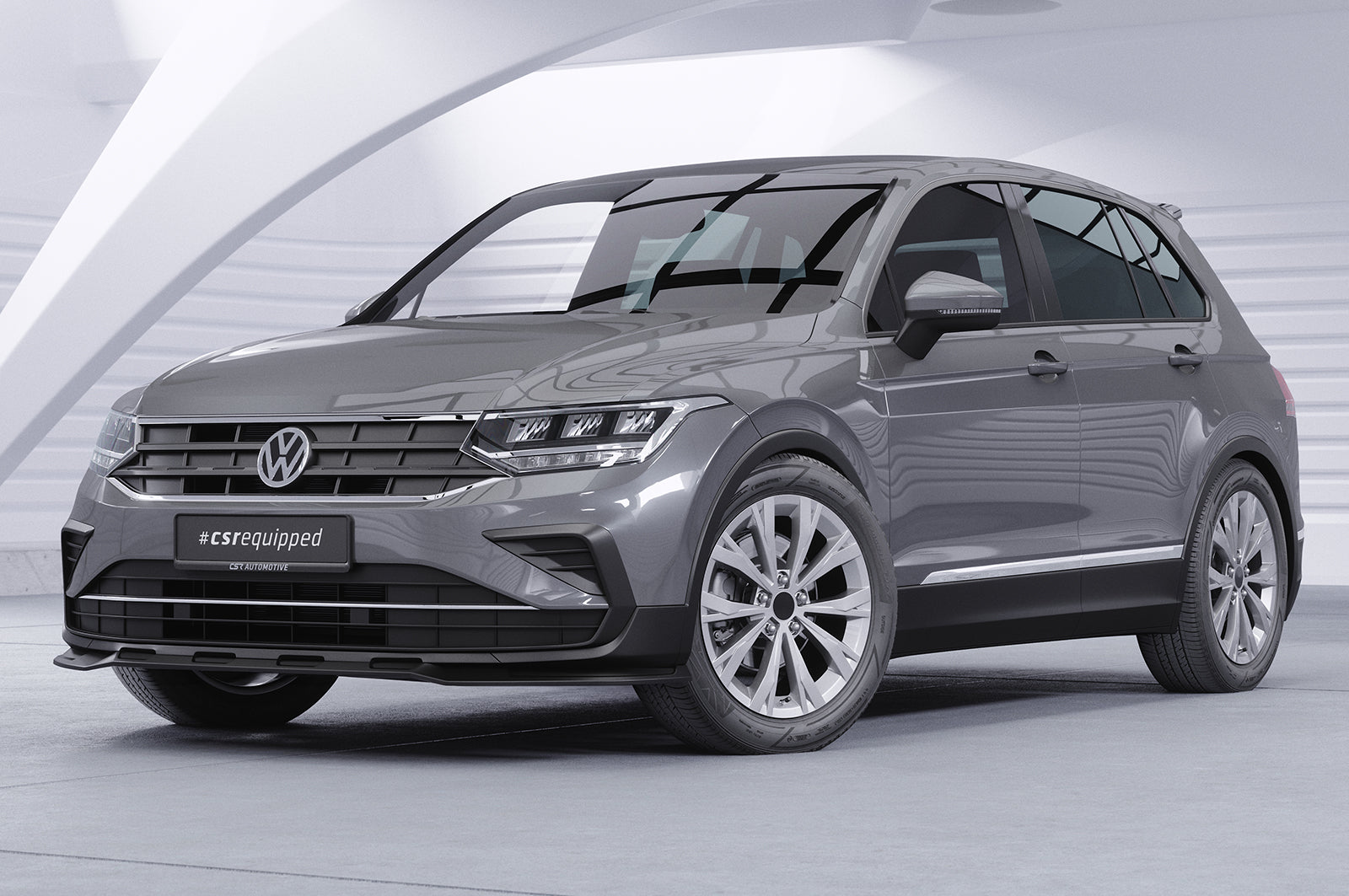 CSR Frontspoiler | Cup-Spoilerlippe mit ABE für VW Tiguan 2 (Typ AD) CSL717-L Unlackiert roh (Lackierung erforderlich)