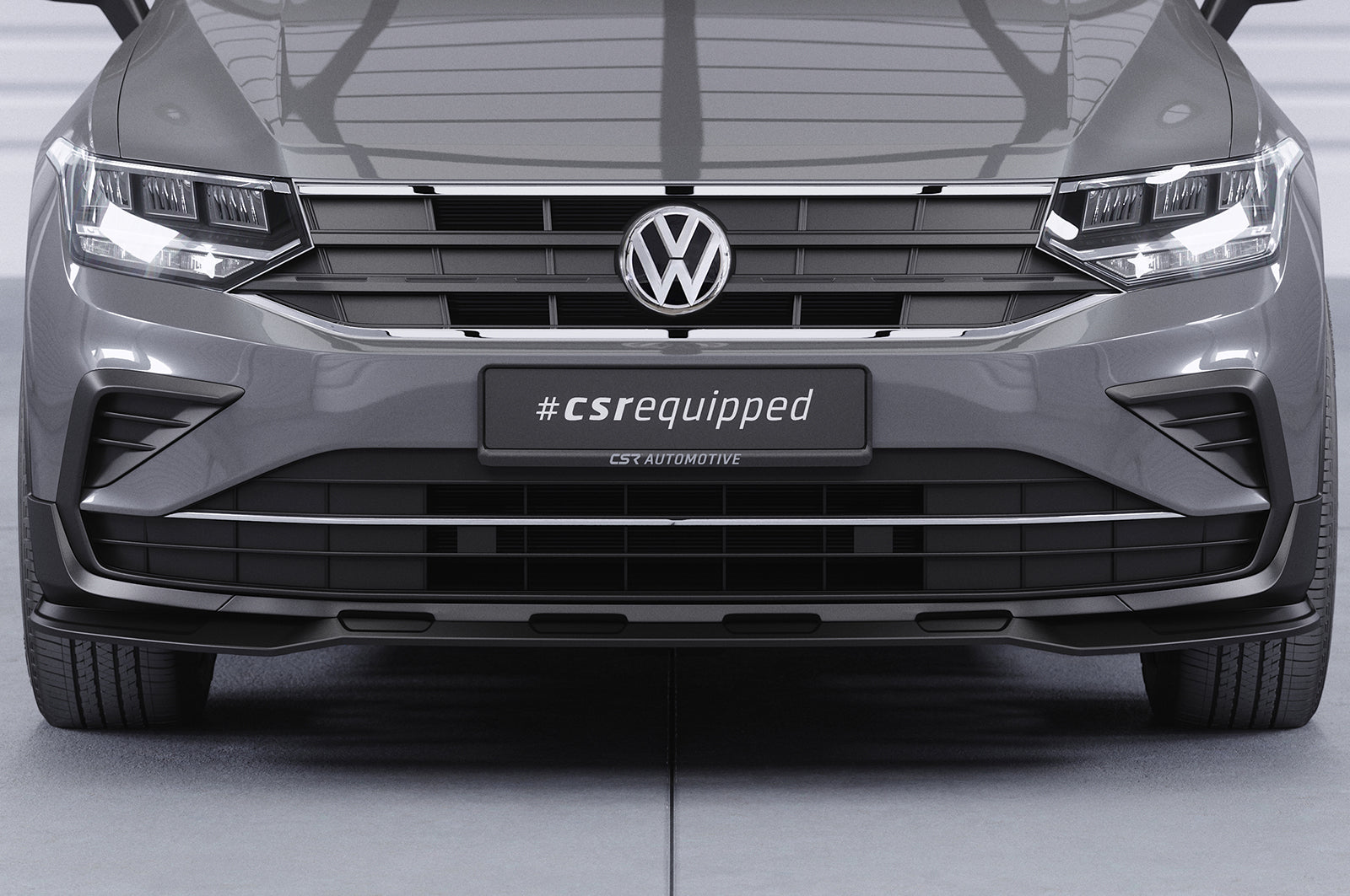 CSR Frontspoiler | Cup-Spoilerlippe mit ABE für VW Tiguan 2 (Typ AD) CSL717-S Strukturiert schwarz matt (keine Lackierung erforderlich)