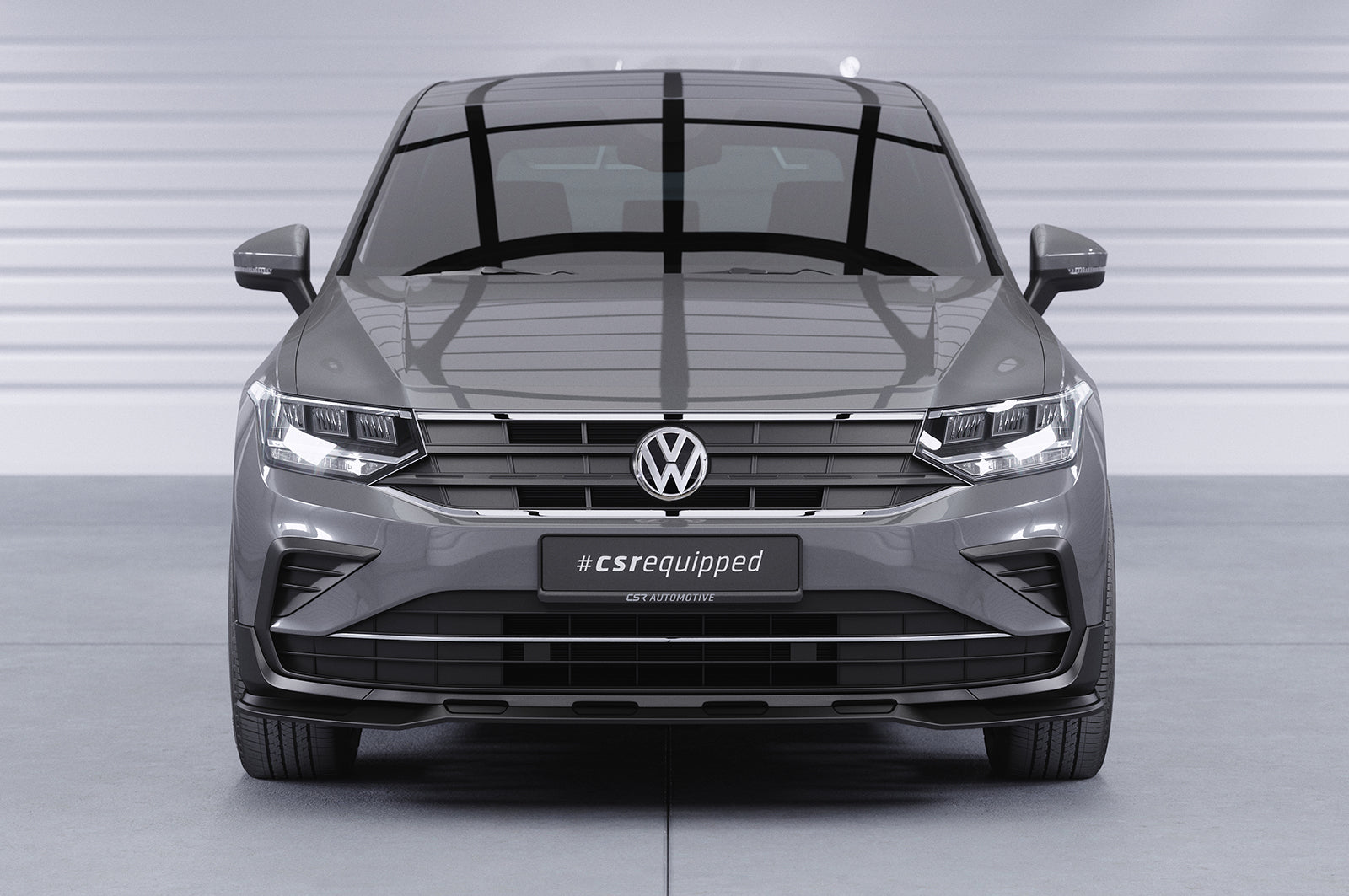 CSR Frontspoiler | Cup-Spoilerlippe mit ABE für VW Tiguan 2 (Typ AD) CSL717-S Strukturiert schwarz matt (keine Lackierung erforderlich)