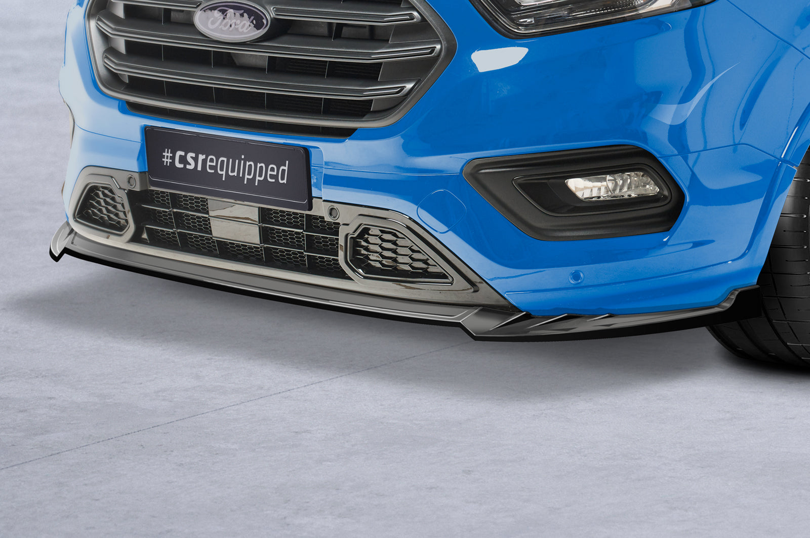 CSR Frontspoiler | Cup-Spoilerlippe mit ABE für Ford Tourneo Custom CSL718-G Glossy schwarz Hochglanz (keine Lackierung erforderlich)