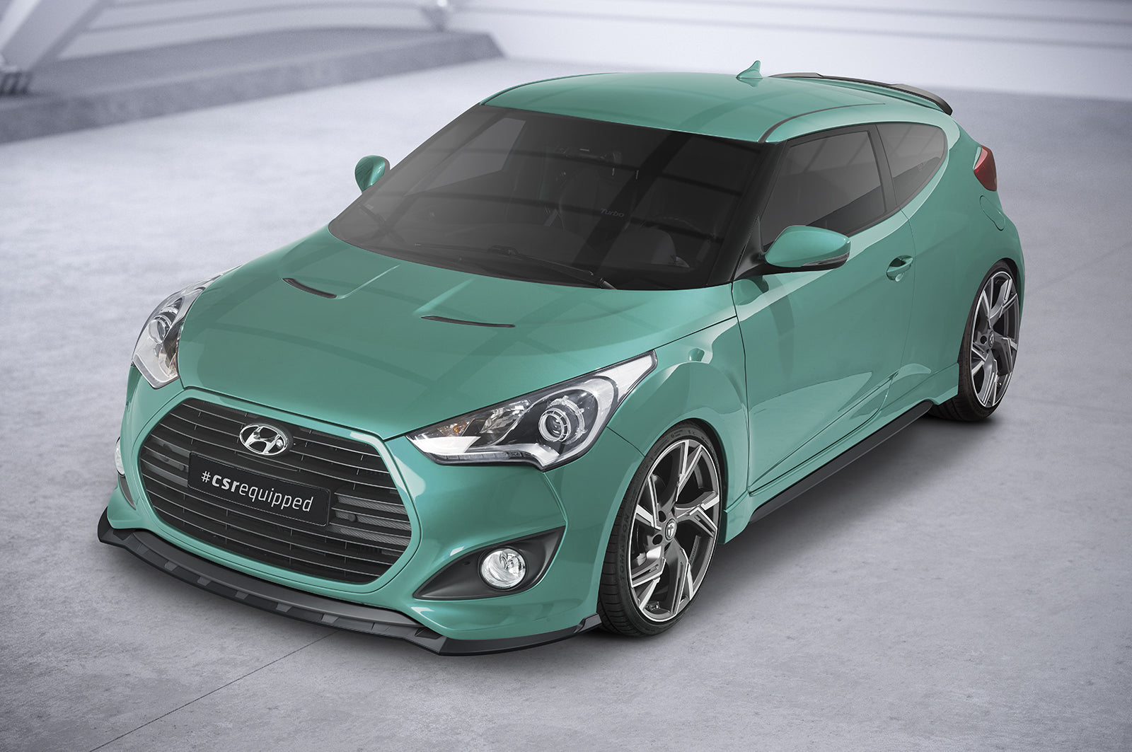 CSR Frontspoiler | Cup-Spoilerlippe mit ABE für Hyundai Veloster MK1 Turbo CSL719-C Carbon Look Hochglanz (keine Lackierung erforderlich)