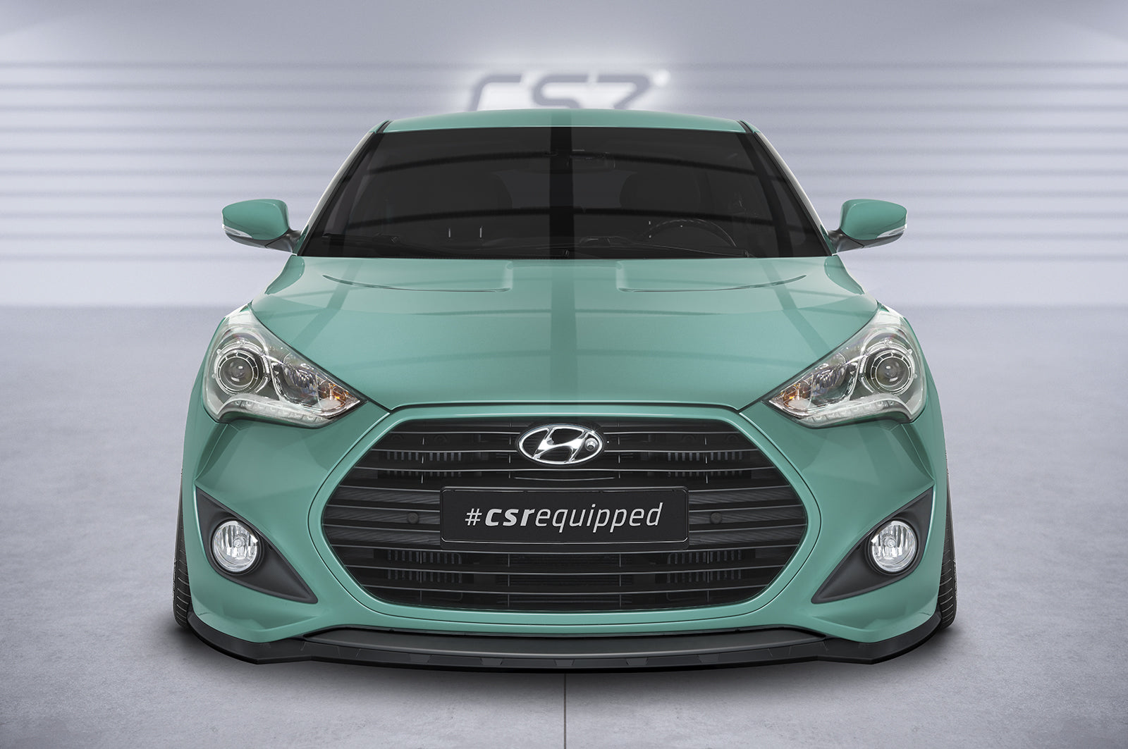 CSR Frontspoiler | Cup-Spoilerlippe mit ABE für Hyundai Veloster MK1 Turbo CSL719-C Carbon Look Hochglanz (keine Lackierung erforderlich)
