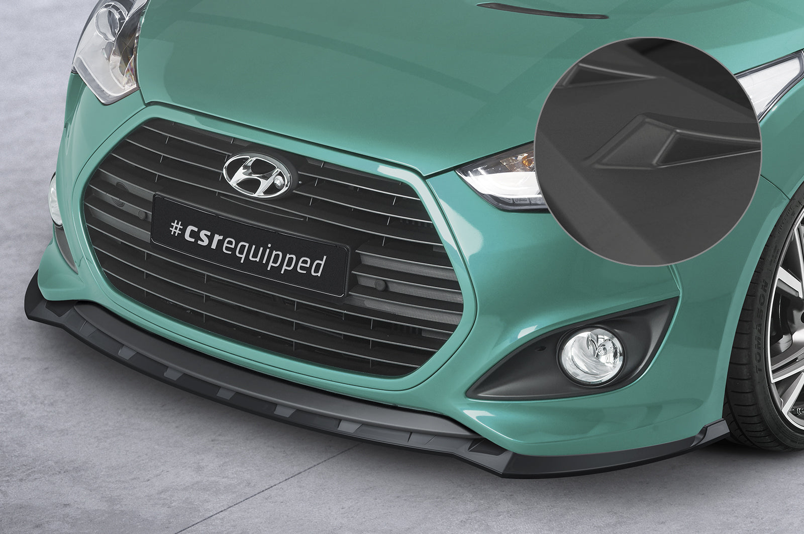 CSR Frontspoiler | Cup-Spoilerlippe mit ABE für Hyundai Veloster MK1 Turbo CSL719-L Unlackiert roh (Lackierung erforderlich)