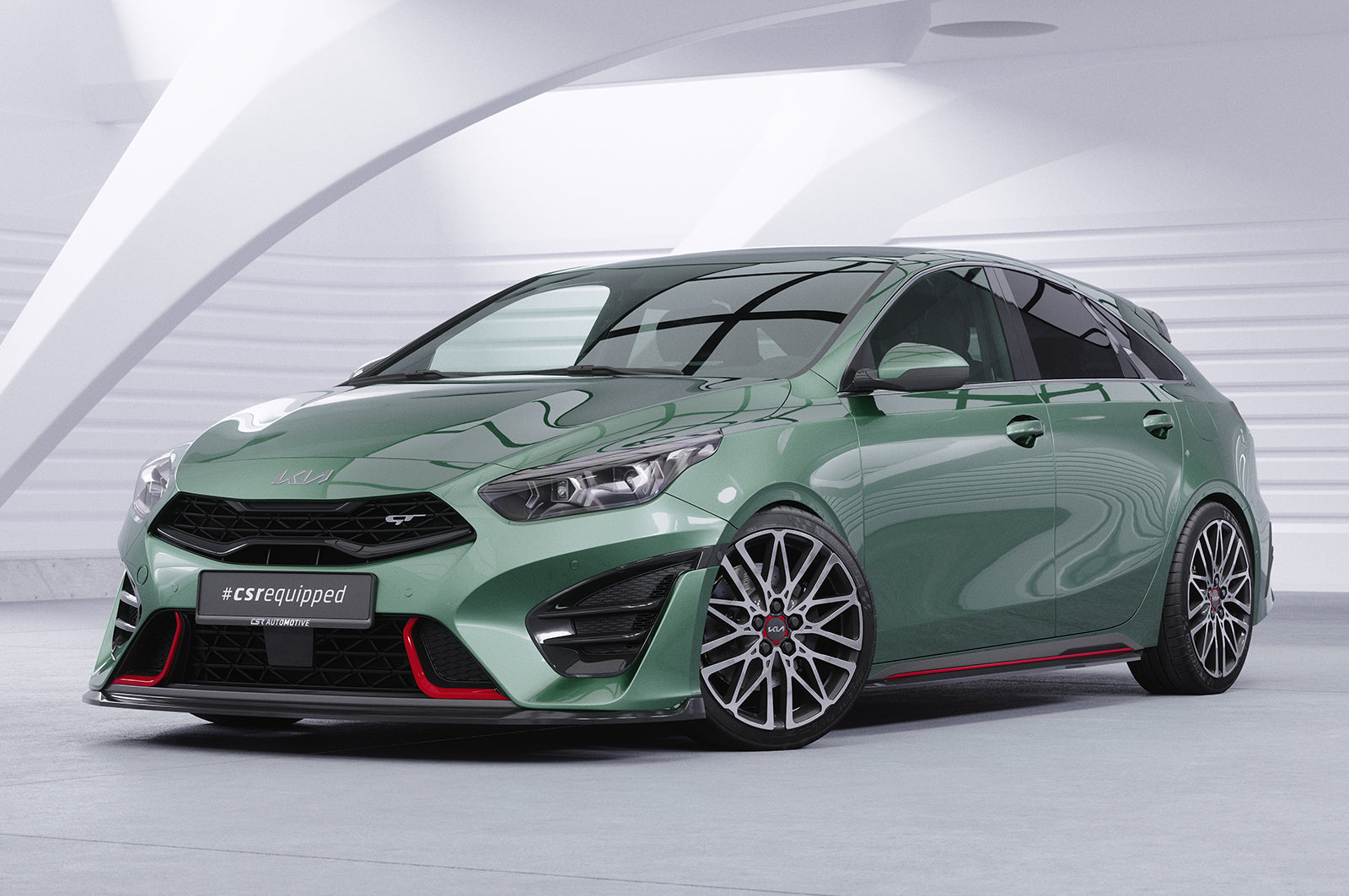 CSR Frontspoiler | Cup-Spoilerlippe mit ABE für Kia ProCeed (CD) GT CSL720-G Glossy schwarz Hochglanz (keine Lackierung erforderlich)