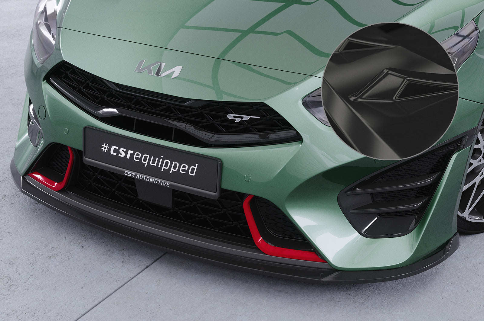 CSR Frontspoiler | Cup-Spoilerlippe mit ABE für Kia ProCeed (CD) GT CSL720-G Glossy schwarz Hochglanz (keine Lackierung erforderlich)