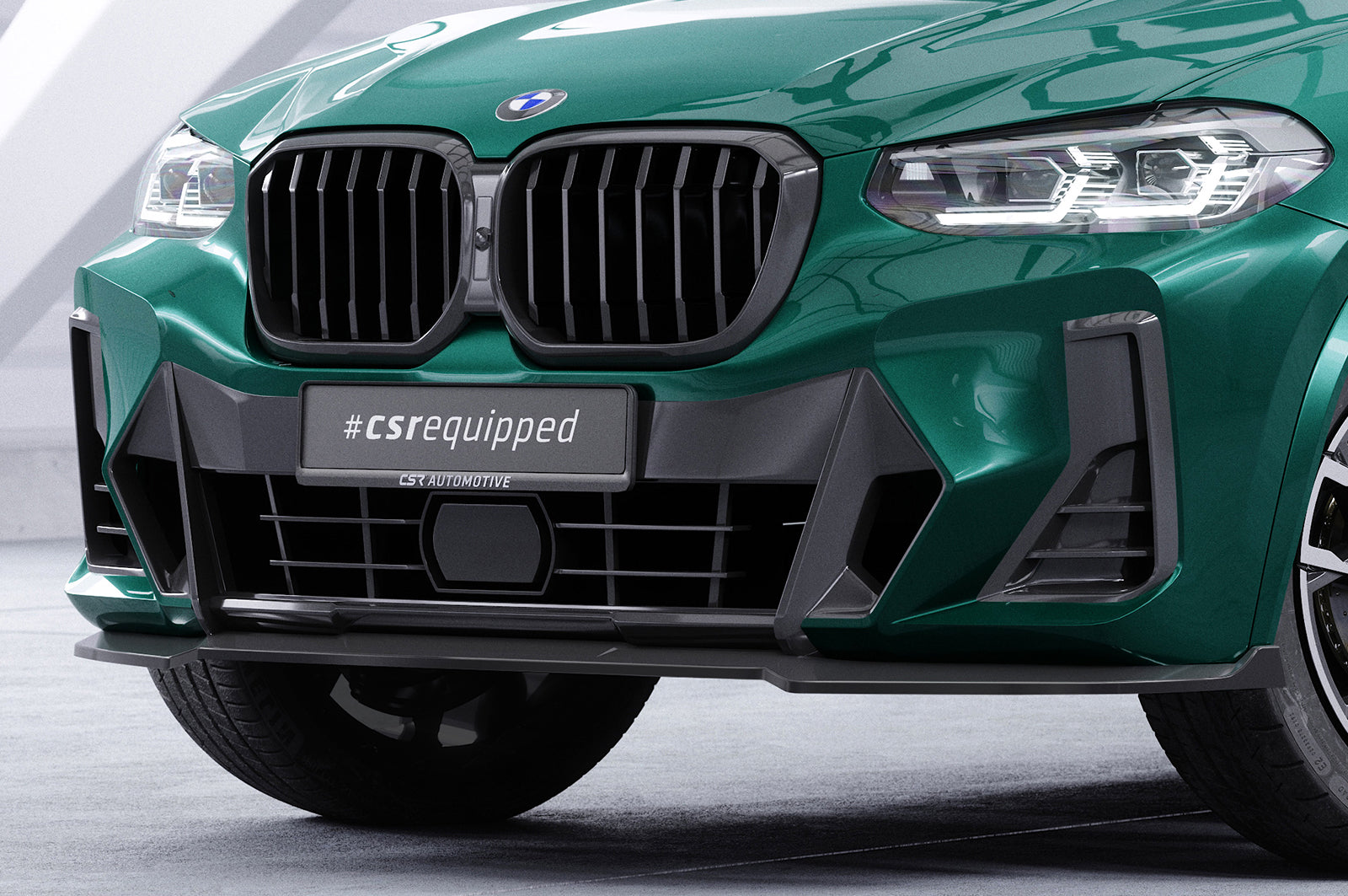 CSR Frontspoiler | Cup-Spoilerlippe mit ABE für BMW X3 G01 / X4 G02 M-Paket CSL722-G Glossy schwarz Hochglanz (keine Lackierung erforderlich)