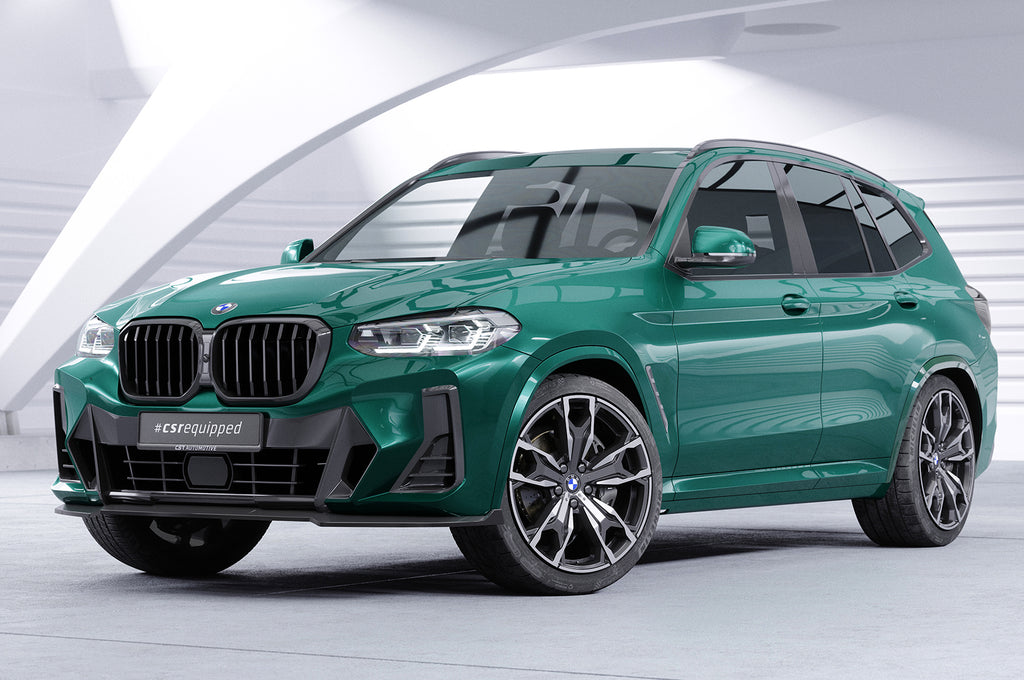CSR Frontspoiler | Cup-Spoilerlippe mit ABE für BMW X3 G01 / X4 G02 M-Paket CSL722-L Unlackiert roh (Lackierung erforderlich)
