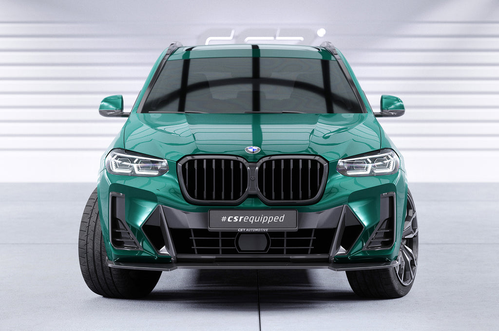 CSR Frontspoiler | Cup-Spoilerlippe mit ABE für BMW X3 G01 / X4 G02 M-Paket CSL722-C Carbon Look Hochglanz (keine Lackierung erforderlich)