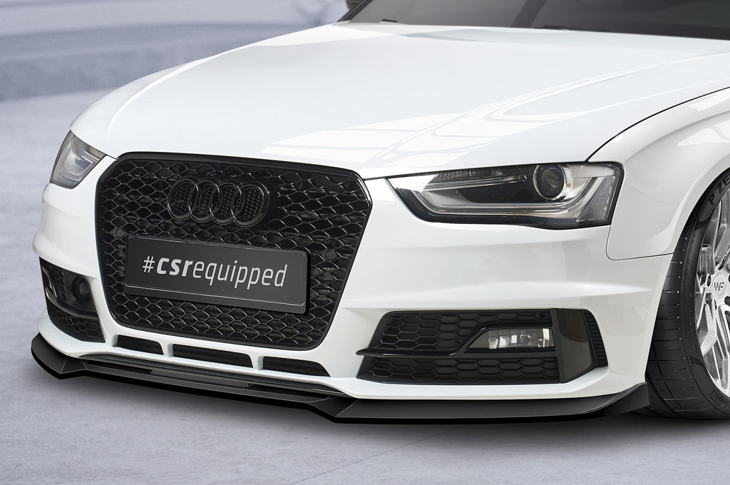 CSR Frontspoiler | Cup-Spoilerlippe mit ABE für Audi A4 B8 (Typ 8K) CSL723-C Carbon Look Hochglanz (keine Lackierung erforderlich)