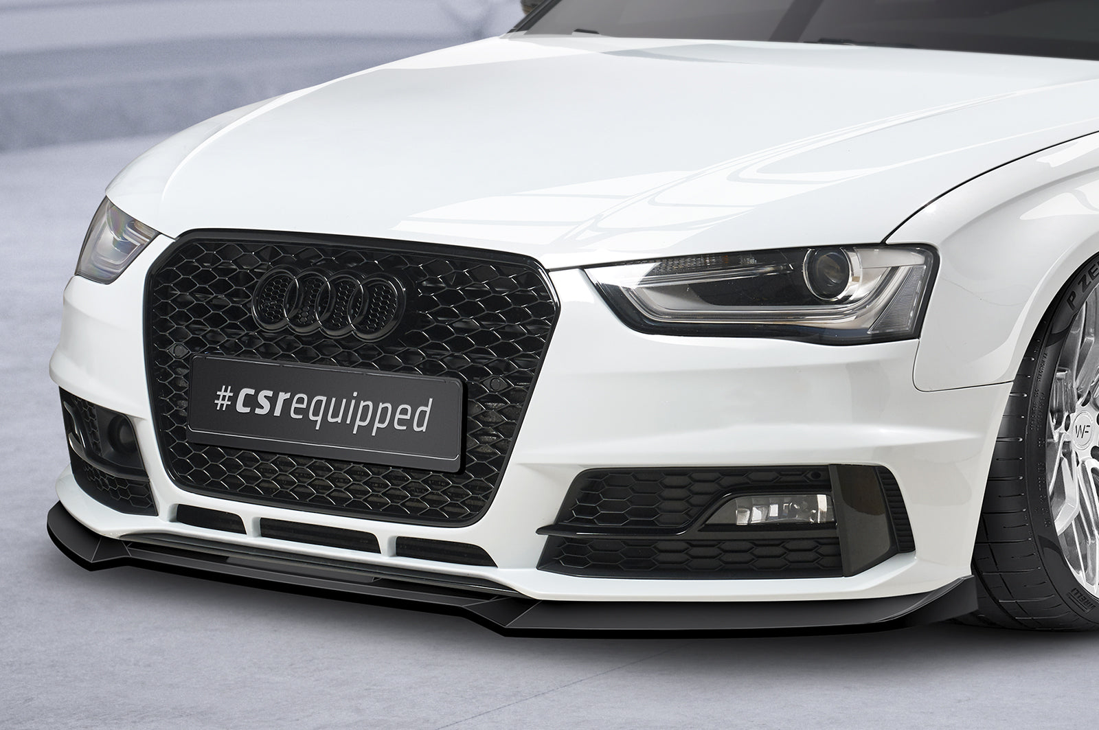 CSR Frontspoiler | Cup-Spoilerlippe mit ABE für Audi A4 B8 (Typ 8K) CSL723-G Glossy schwarz Hochglanz (keine Lackierung erforderlich)