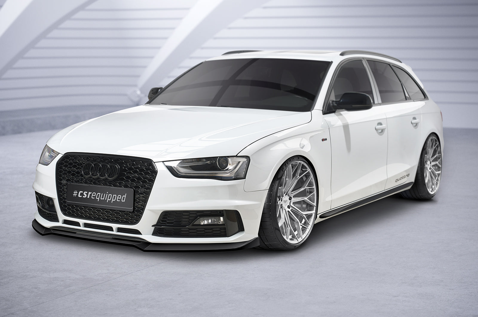 CSR Frontspoiler | Cup-Spoilerlippe mit ABE für Audi A4 B8 (Typ 8K) CSL723-G Glossy schwarz Hochglanz (keine Lackierung erforderlich)