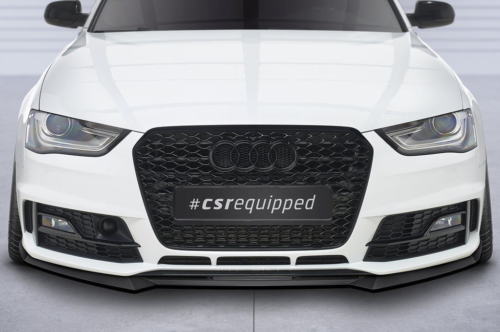 CSR Frontspoiler | Cup-Spoilerlippe mit ABE für Audi A4 B8 (Typ 8K) CSL723-C Carbon Look Hochglanz (keine Lackierung erforderlich)