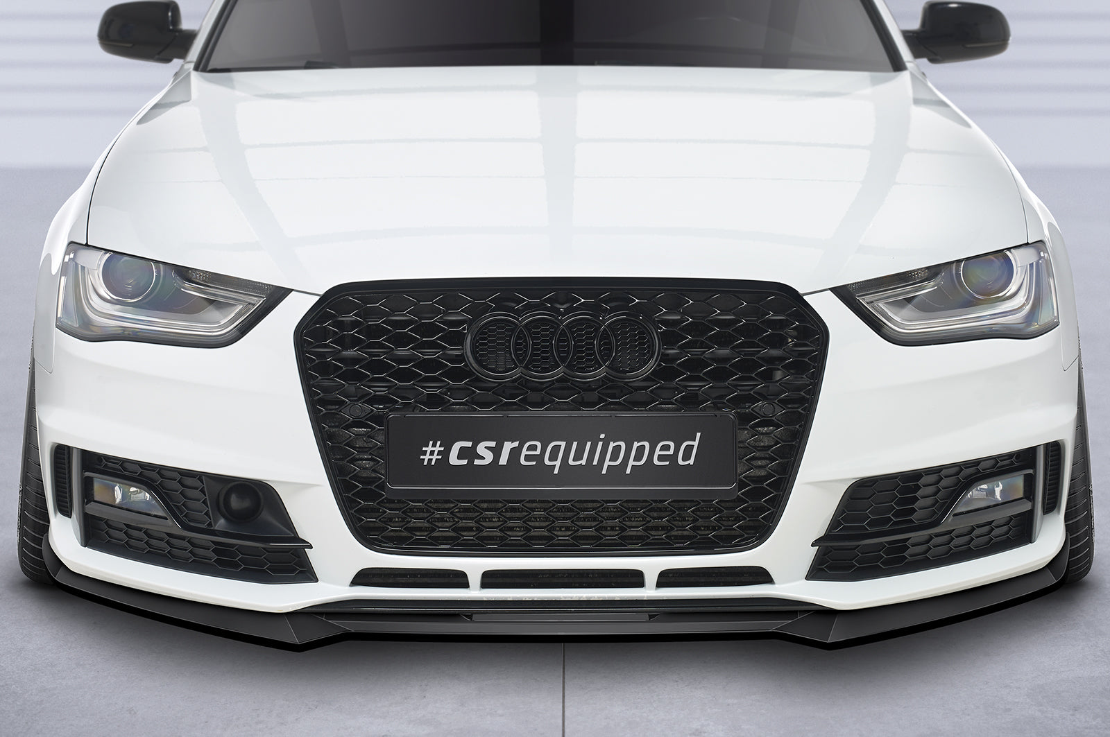 CSR Frontspoiler | Cup-Spoilerlippe mit ABE für Audi A4 B8 (Typ 8K) CSL723-C Carbon Look Hochglanz (keine Lackierung erforderlich)
