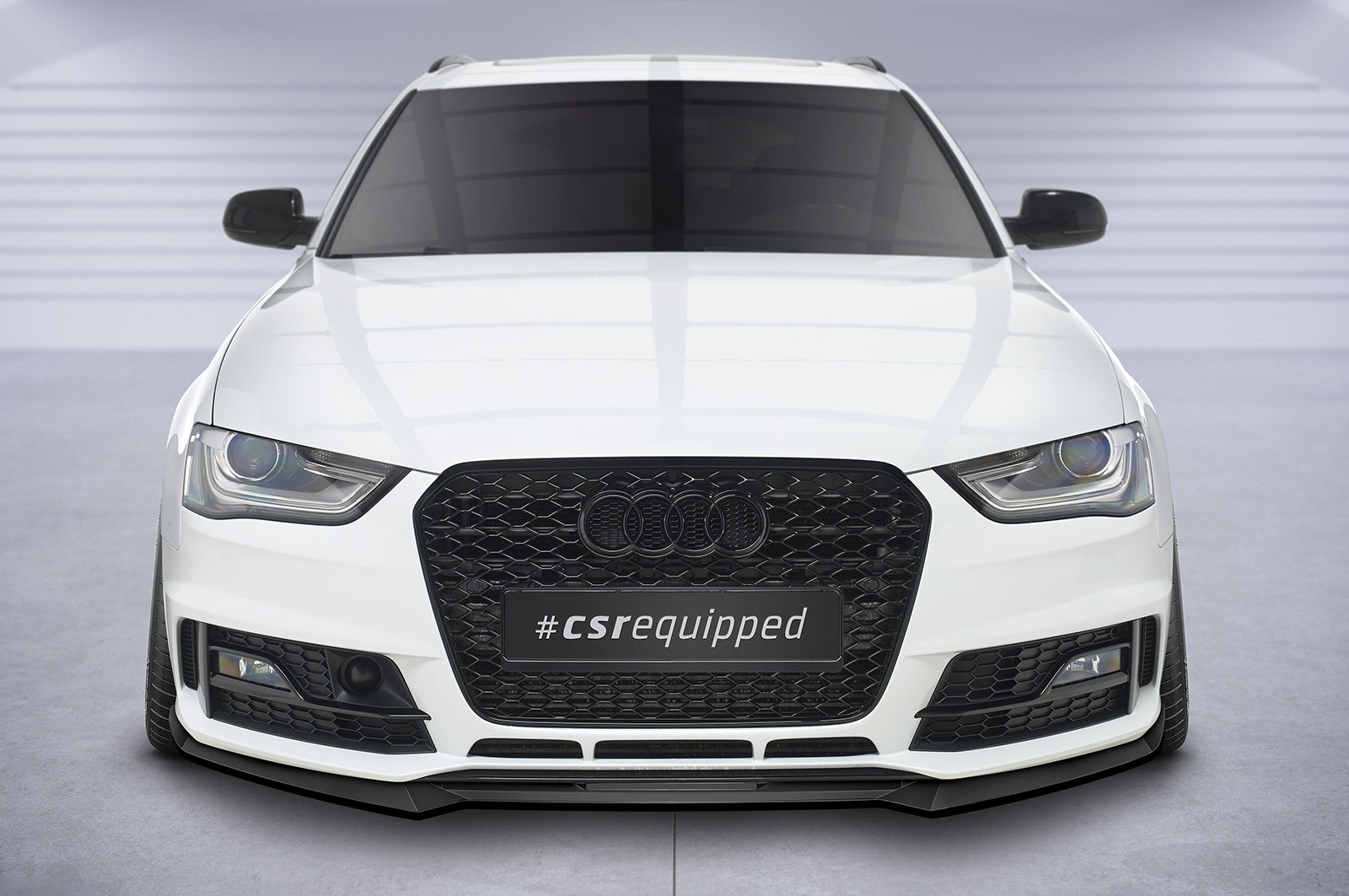 CSR Frontspoiler | Cup-Spoilerlippe mit ABE für Audi A4 B8 (Typ 8K) CSL723-G Glossy schwarz Hochglanz (keine Lackierung erforderlich)