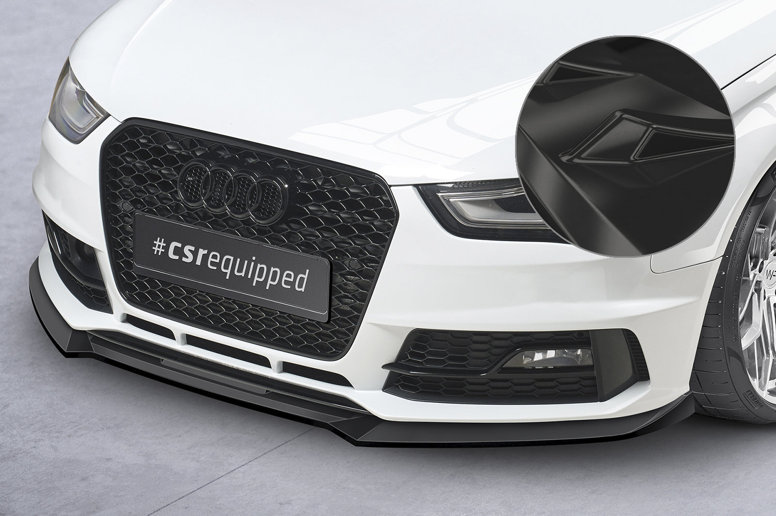 CSR Frontspoiler | Cup-Spoilerlippe mit ABE für Audi A4 B8 (Typ 8K) CSL723-G Glossy schwarz Hochglanz (keine Lackierung erforderlich)