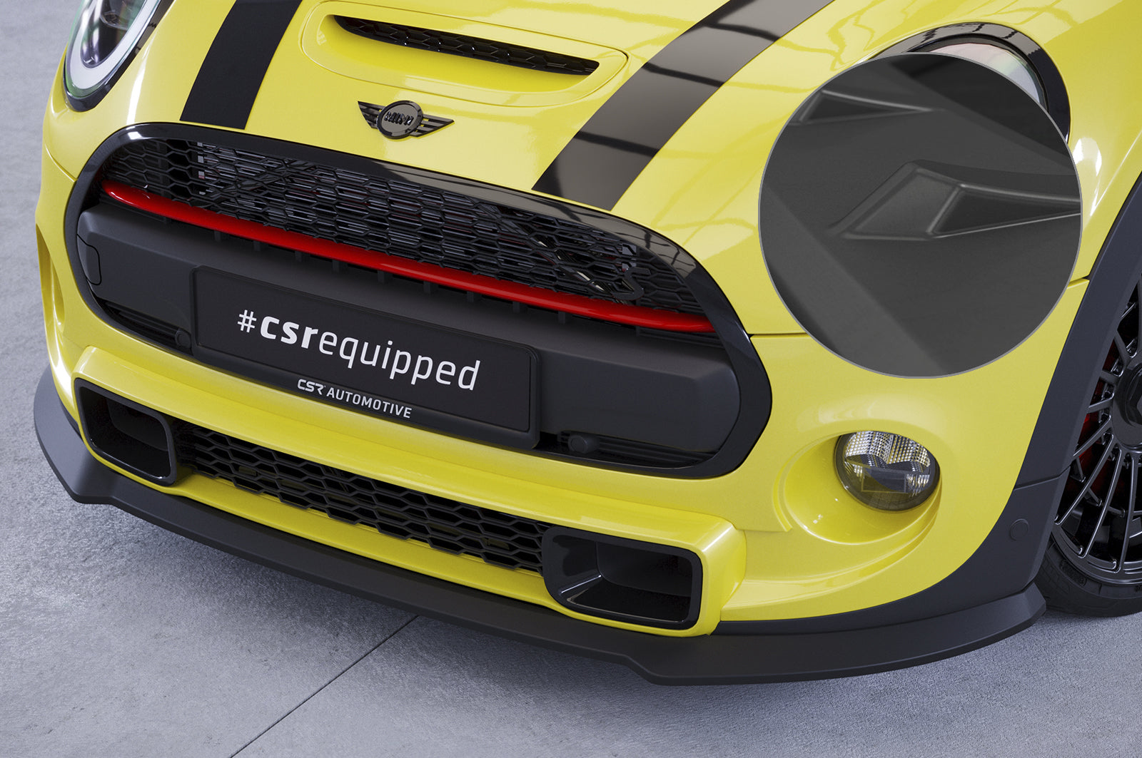 CSR Frontspoiler | Cup-Spoilerlippe mit ABE für Mini F55/F56/F57 Cooper S CSL724-L Unlackiert roh (Lackierung erforderlich)