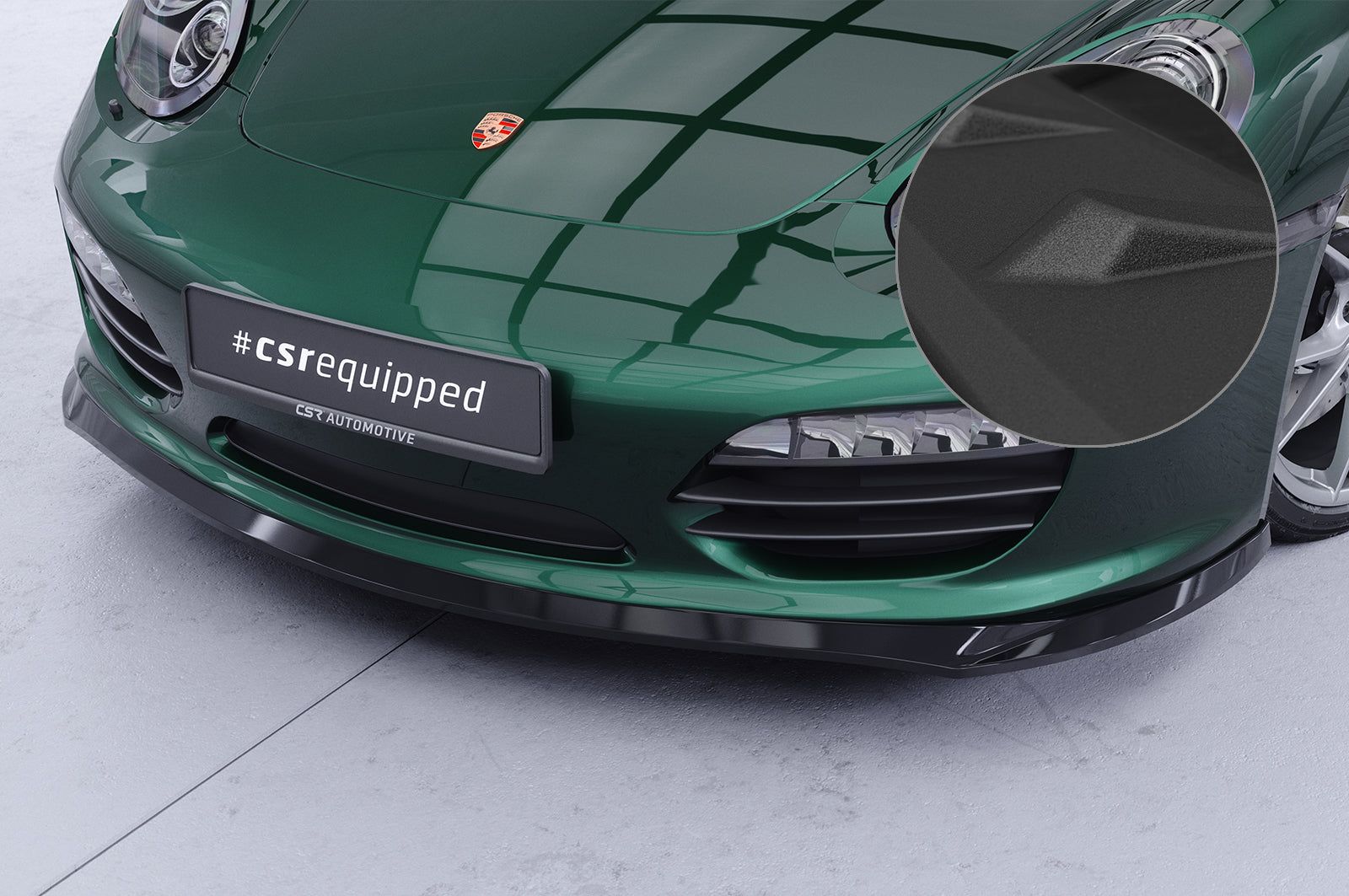 CSR Frontspoiler | Cup-Spoilerlippe mit ABE für Porsche 987 Boxster CSL725-S Strukturiert schwarz matt (keine Lackierung erforderlich)