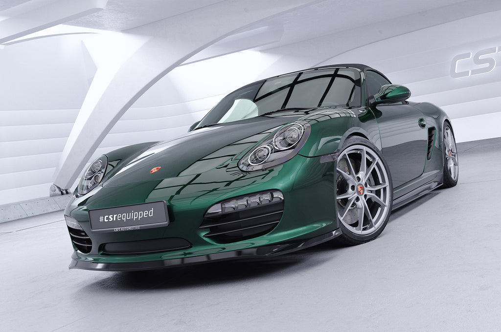 CSR Frontspoiler | Cup-Spoilerlippe mit ABE für Porsche 987 Boxster CSL725-C Carbon Look Hochglanz (keine Lackierung erforderlich)