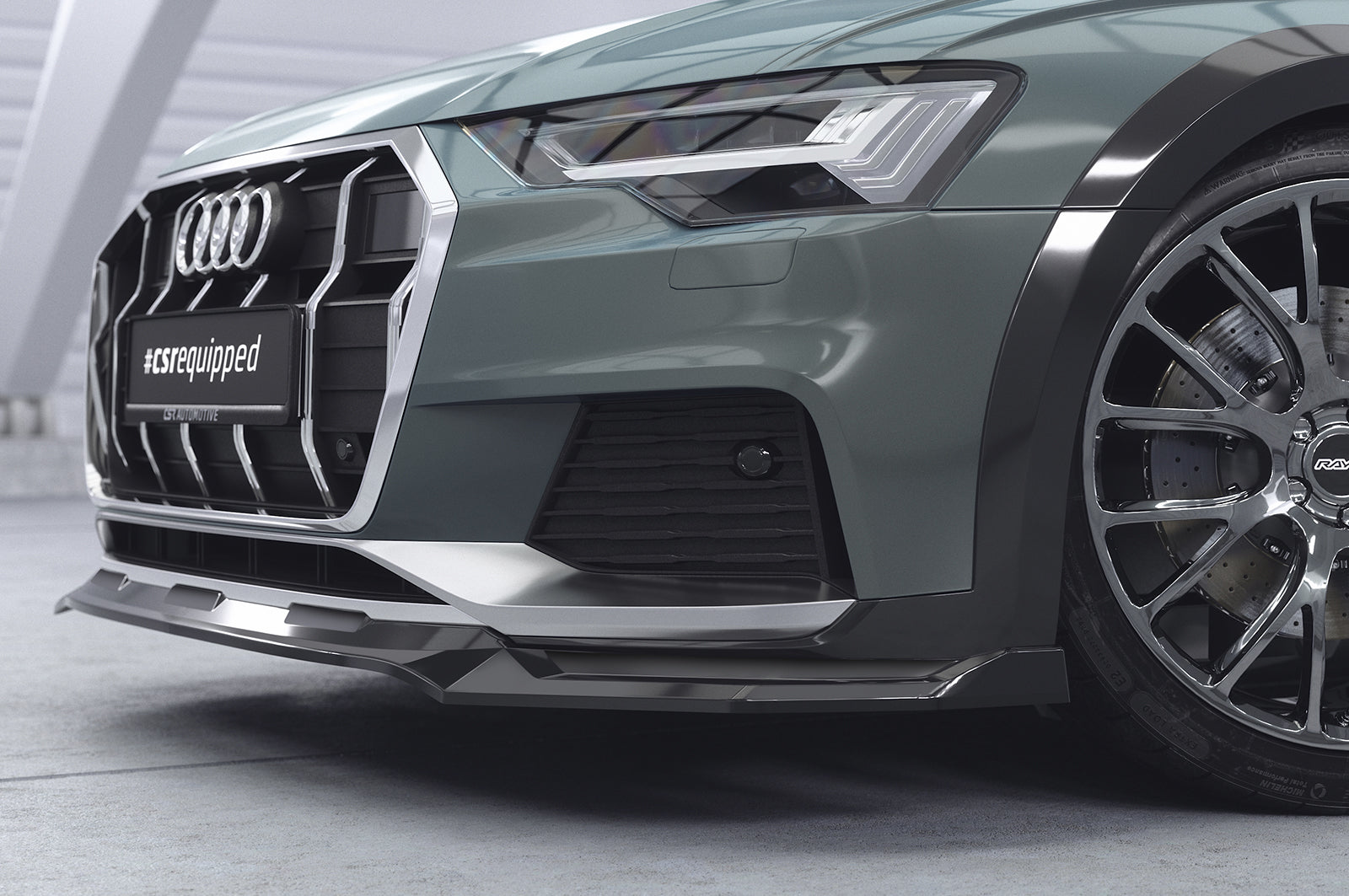 CSR Frontspoiler | Cup-Spoilerlippe mit ABE für Audi A6 C8 (Typ 4K/F2) Allroad CSL726-L Unlackiert roh (Lackierung erforderlich)