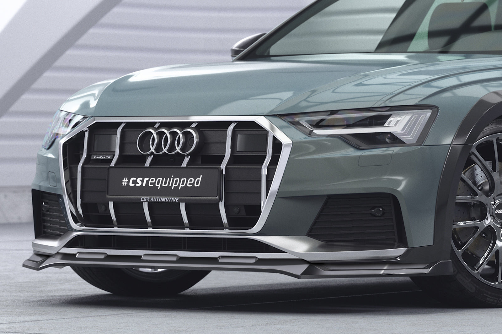 CSR Frontspoiler | Cup-Spoilerlippe mit ABE für Audi A6 C8 (Typ 4K/F2) Allroad CSL726-L Unlackiert roh (Lackierung erforderlich)