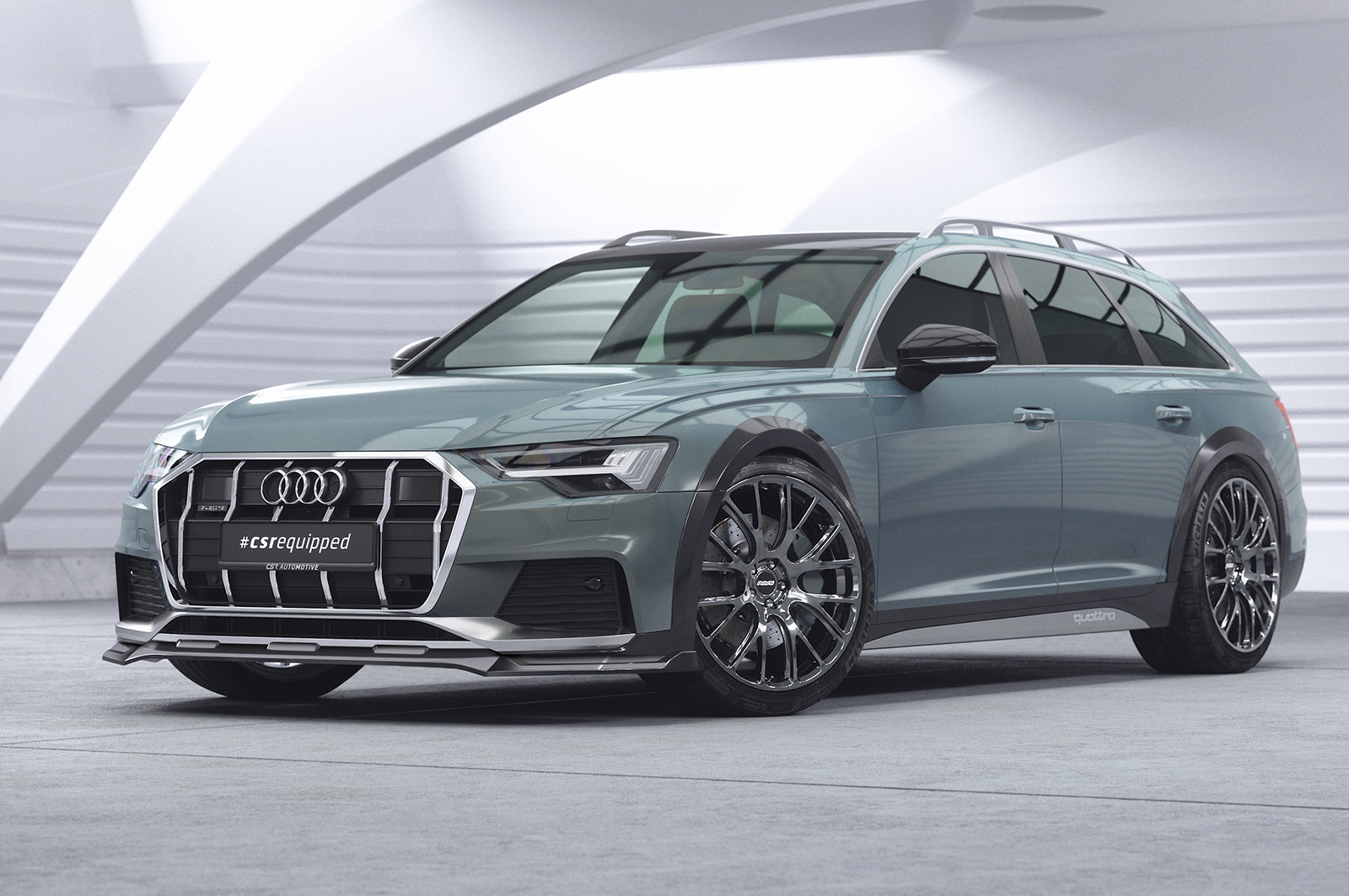 CSR Frontspoiler | Cup-Spoilerlippe mit ABE für Audi A6 C8 (Typ 4K/F2) Allroad CSL726-S Strukturiert schwarz matt (keine Lackierung erforderlich)