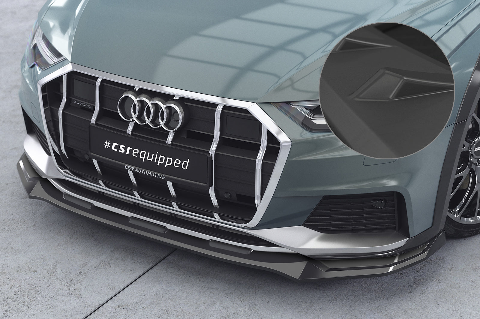 CSR Frontspoiler | Cup-Spoilerlippe mit ABE für Audi A6 C8 (Typ 4K/F2) Allroad CSL726-L Unlackiert roh (Lackierung erforderlich)