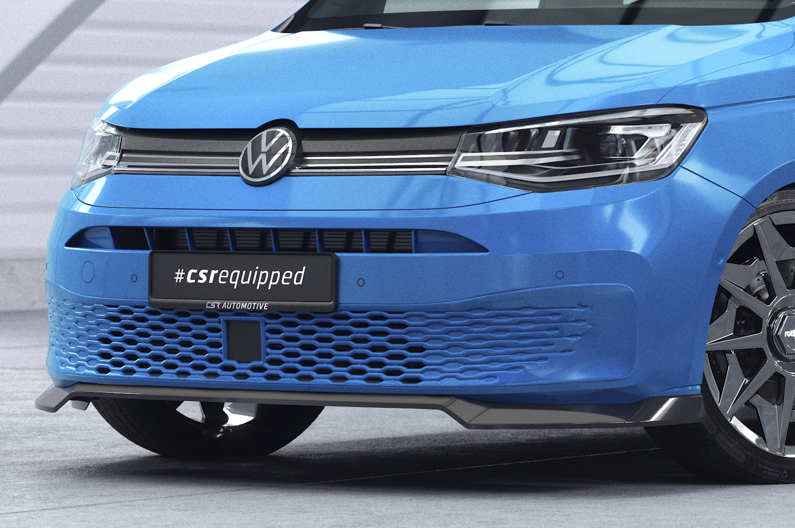 CSR Frontspoiler | Cup-Spoilerlippe mit ABE für VW Caddy 5 (Typ SB) CSL727-G Glossy schwarz Hochglanz (keine Lackierung erforderlich)