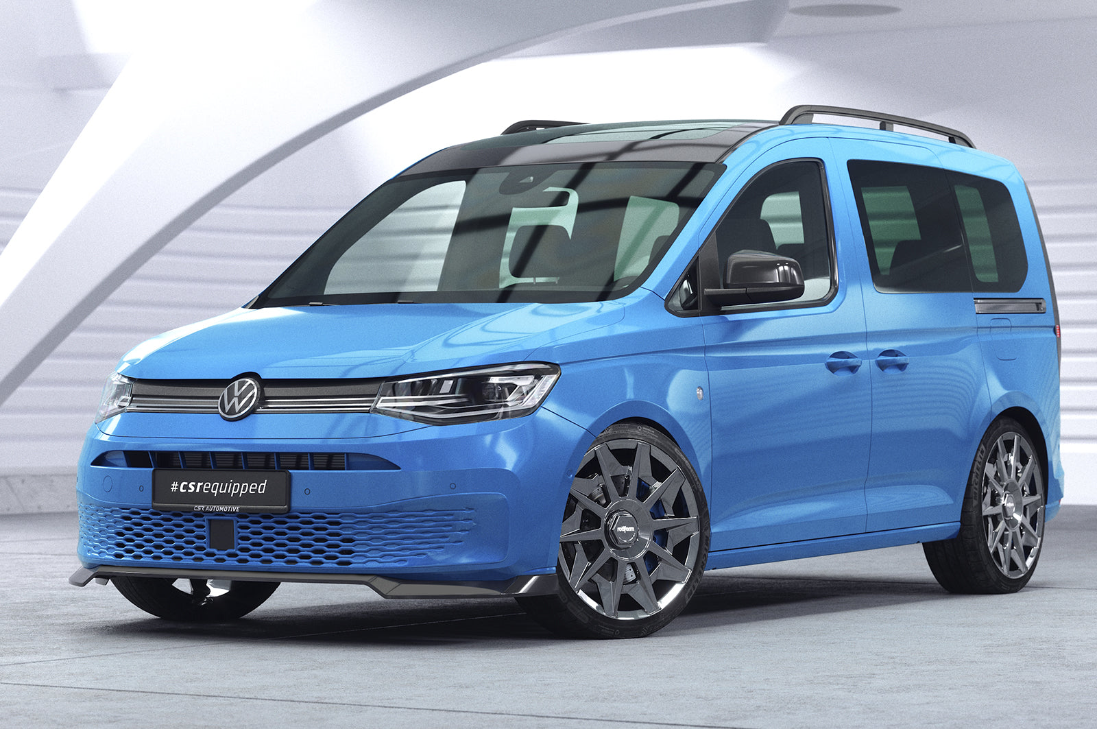 CSR Frontspoiler | Cup-Spoilerlippe mit ABE für VW Caddy 5 (Typ SB) CSL727-G Glossy schwarz Hochglanz (keine Lackierung erforderlich)