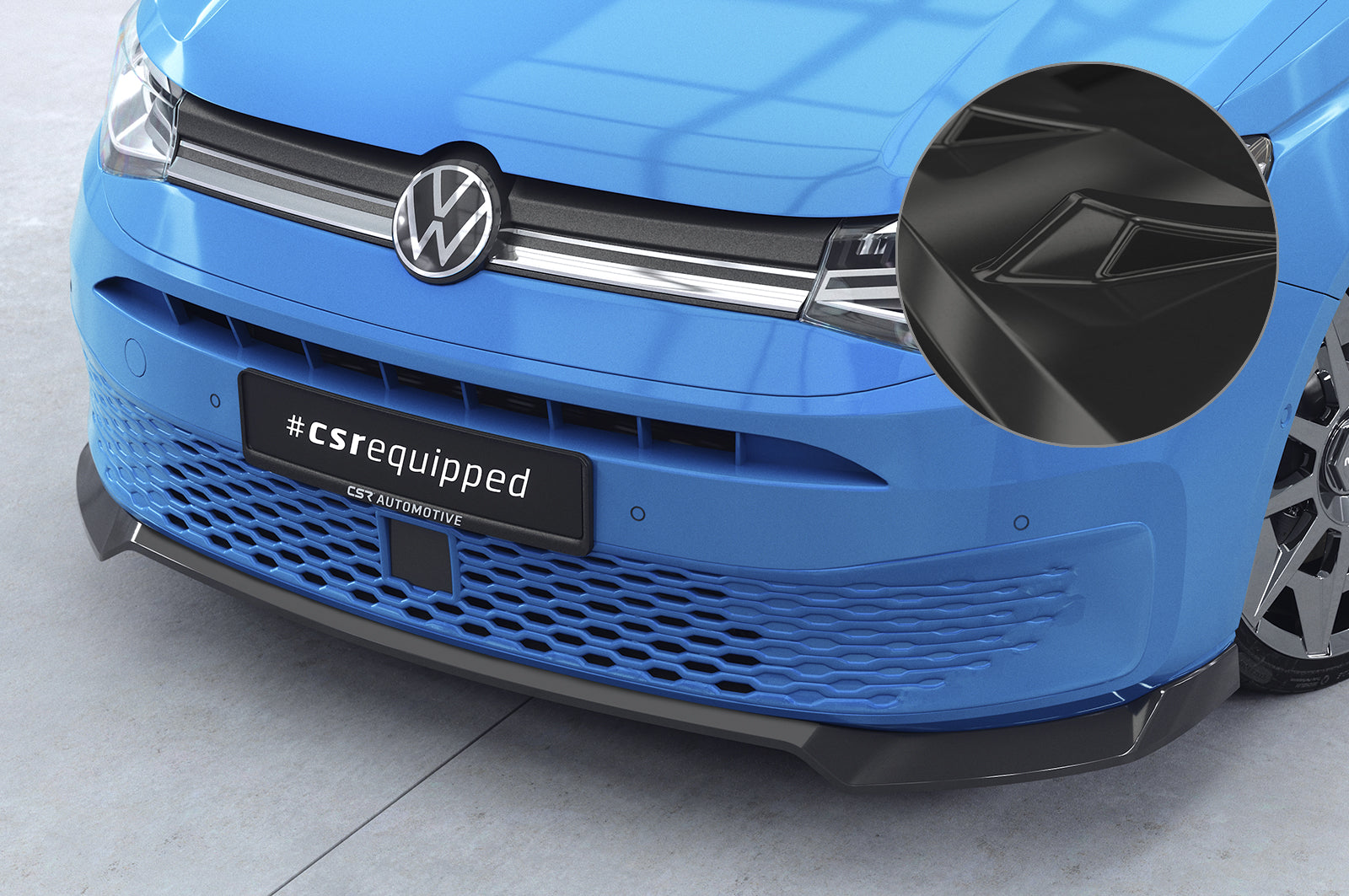 CSR Frontspoiler | Cup-Spoilerlippe mit ABE für VW Caddy 5 (Typ SB) CSL727-G Glossy schwarz Hochglanz (keine Lackierung erforderlich)