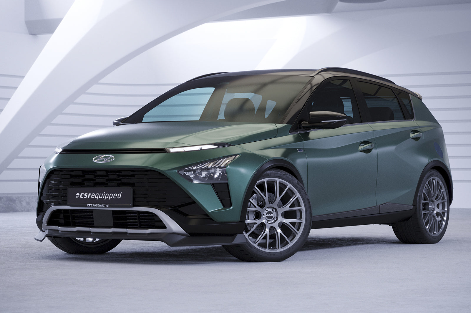 CSR Frontspoiler | Cup-Spoilerlippe mit ABE für Hyundai Bayon CSL733-G Glossy schwarz Hochglanz (keine Lackierung erforderlich)
